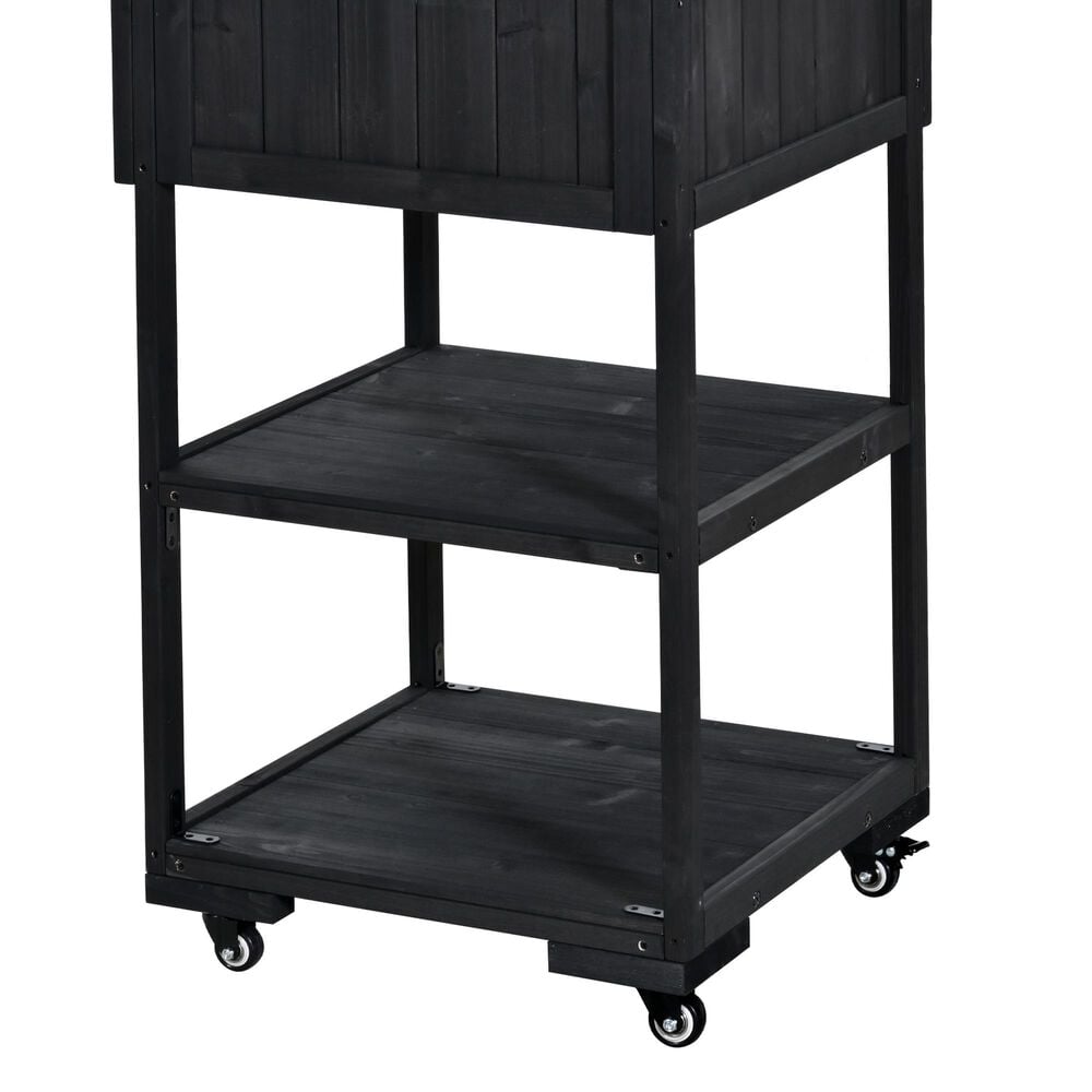 HOMLUX 62.3'' Outdoor Kitchen Island in Black, , large