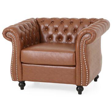 Noble House Silverdale Club Chair in Cognac Brown, , large