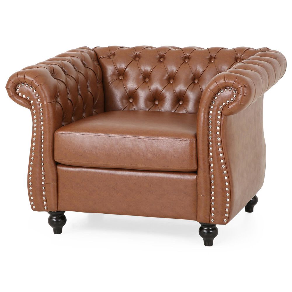 Noble House Silverdale Club Chair in Cognac Brown, , large