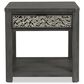 Furniture of America Piez End Table in Ash Gray and Stainless Steel, , large