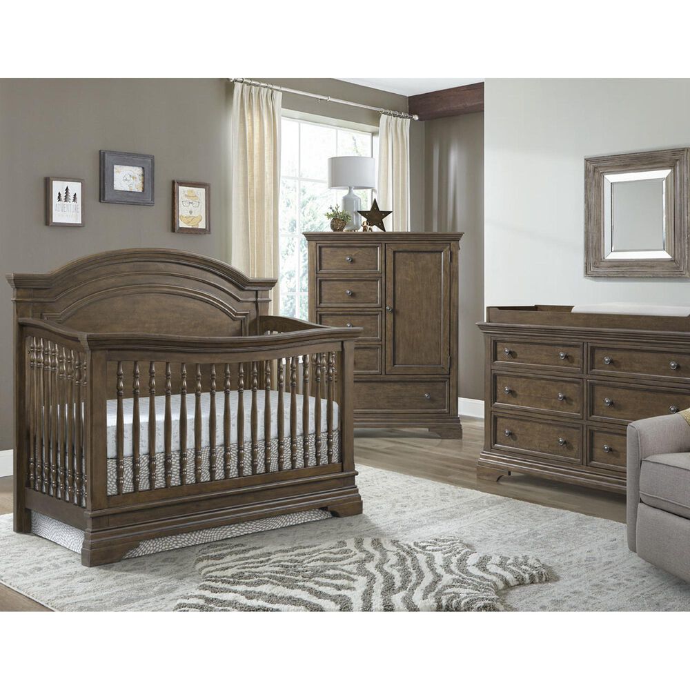 Eastern Shore Olivia Curved Top 4-In-1 Crib in Rosewood, , large