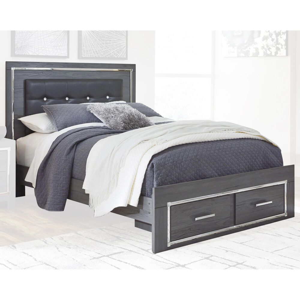 Ashley Lodanna Queen Panel Bed with 2 Storage Drawers in Gray, , large