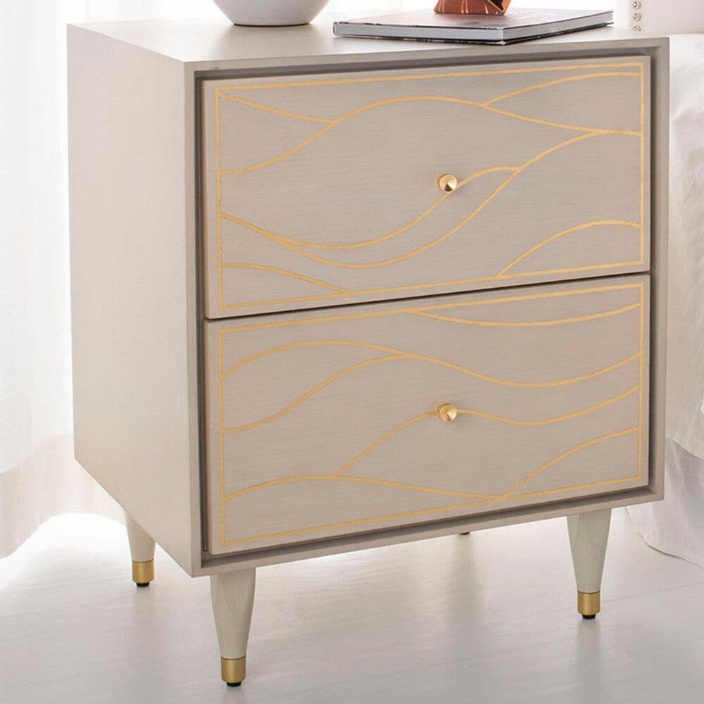 Safavieh Broderick Nightstand in White Gold, , large
