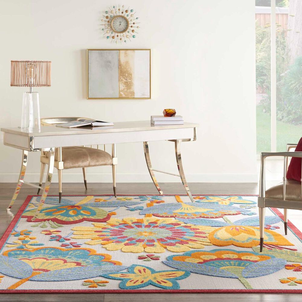 Nourison Aloha 5&#39;3&quot; x 7&#39;5&quot; Multicolor Indoor/Outdoor Area Rug, , large