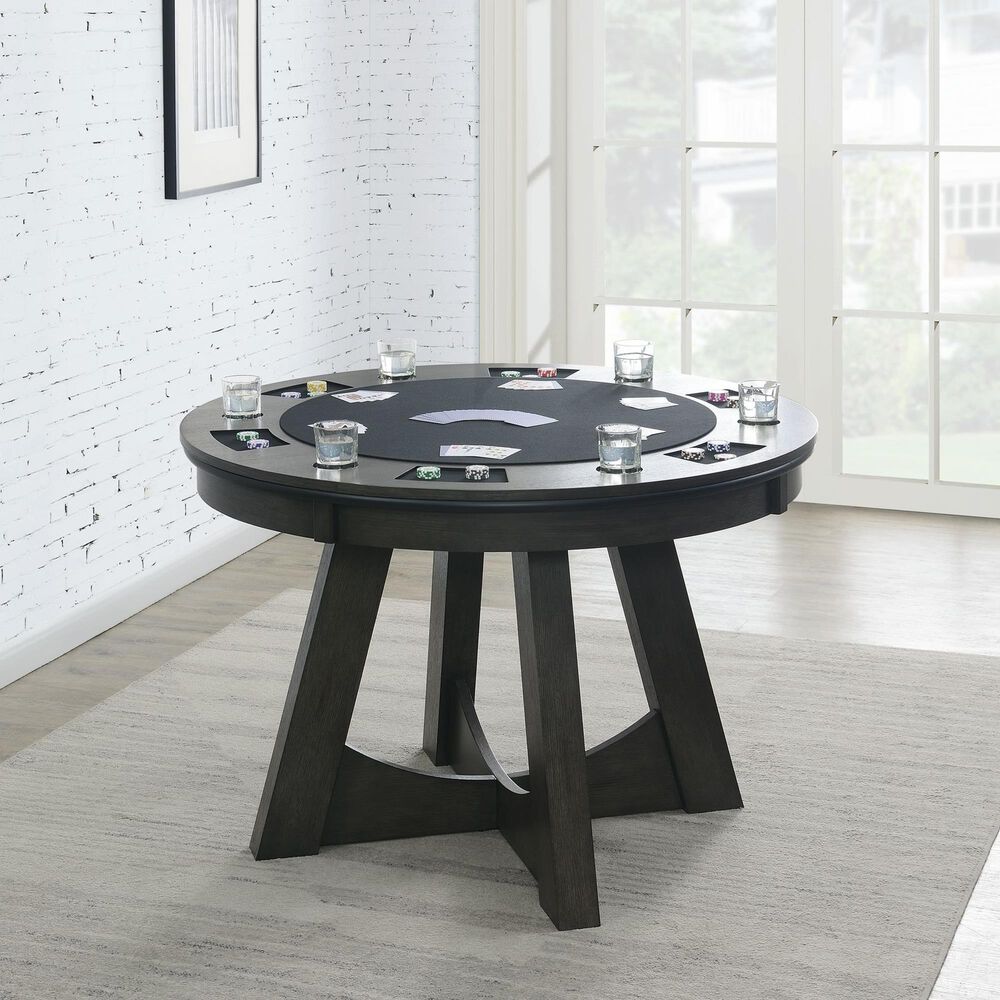 Mayberry Hill Prince Round Game Table in Gray, , large