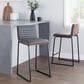 Lumisource Mason Mara Counter Stool with Grey Cushion in Black and Walnut (Set of 2), , large