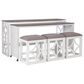 Linon Home Decor Westlee 5-Piece Rectangular Nesting Consoles and Stool Set in White and Light Brown, , large