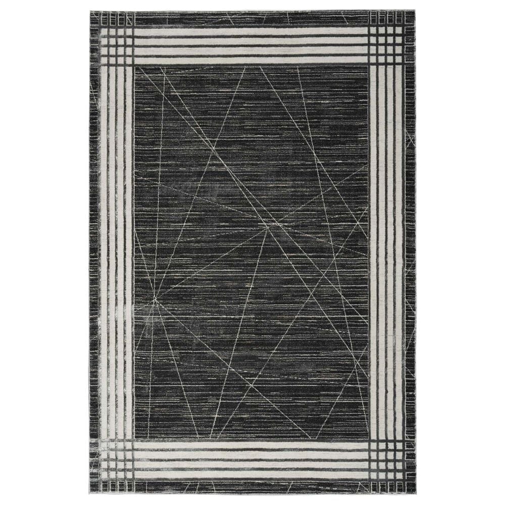 Nourison Desire 7"10" x 9"10" Charcoal, Silver and White Area Rug, , large