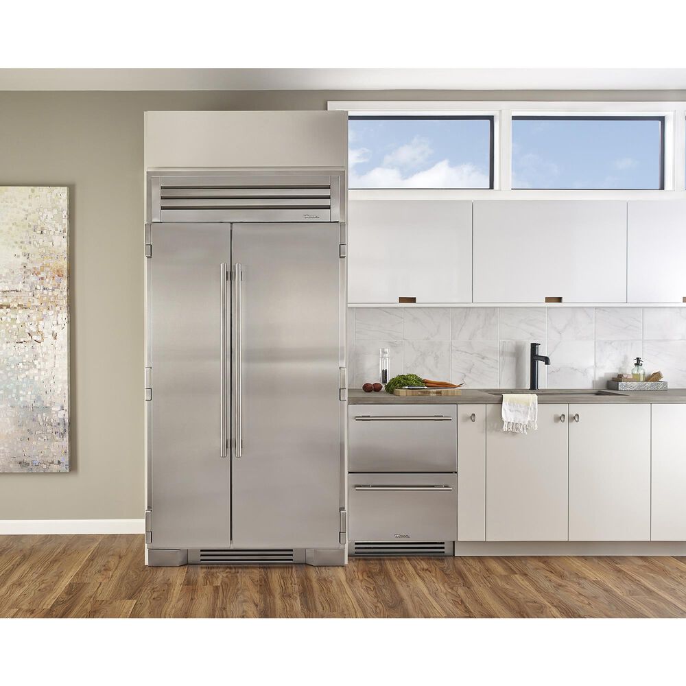 True Residential 24.6 Cu. Ft. Side-by-Side Refrigerator with Solid Door in Stainless Steel, , large
