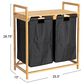 Household Essentials Pull-Out Double Hamper with Shelf in Natural, , large