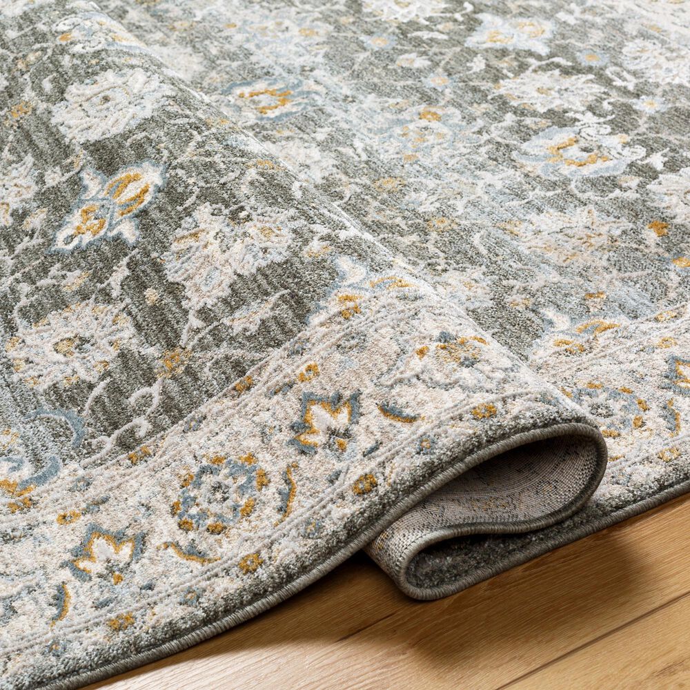 Surya Dresden Deep Teal, Taupe, Dusty Sage, Off-White, Light Gray, Mustard and Olive 2'7" x 3'11" Area Rug, , large