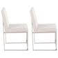 Lumisource Fuji Side Chair with Beige Cushion in Brushed Stainless Steel (Set of 2), , large