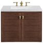 James Martin Vanities Amberly 30" Single Bathroom Vanity in Walnut with 3 cm Arctic Fall Solid Surface Top and Rectangular Sink, , large