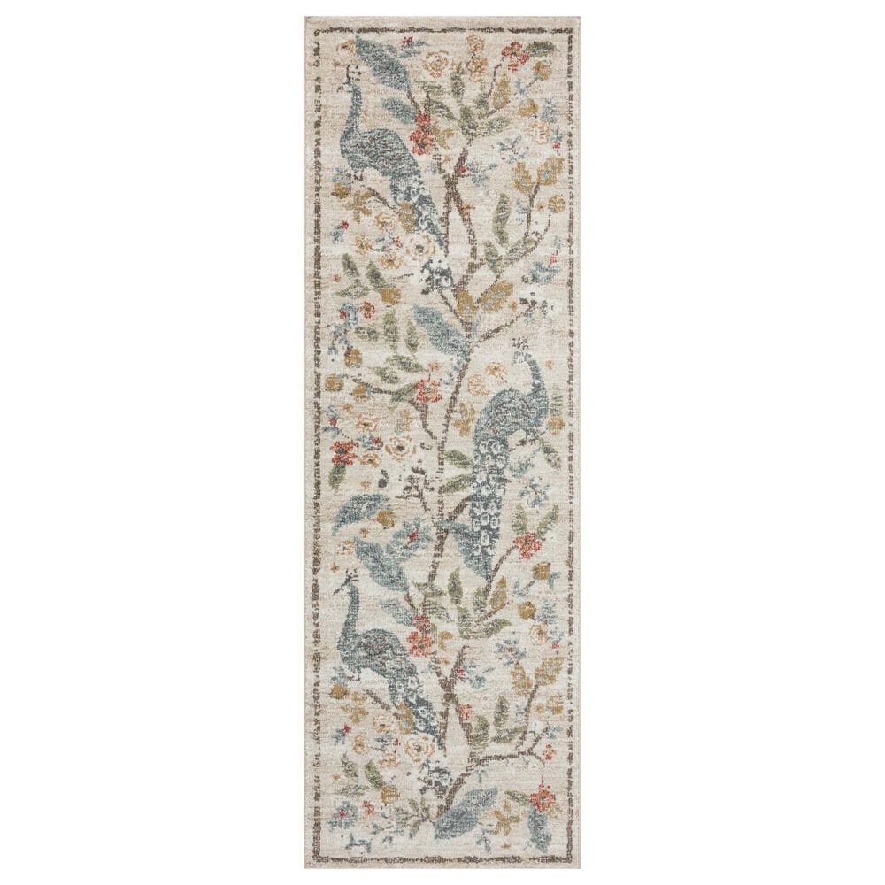Rifle Paper Co Laurel Peacock Garden 2"8" x 8" Cream Runner, , large