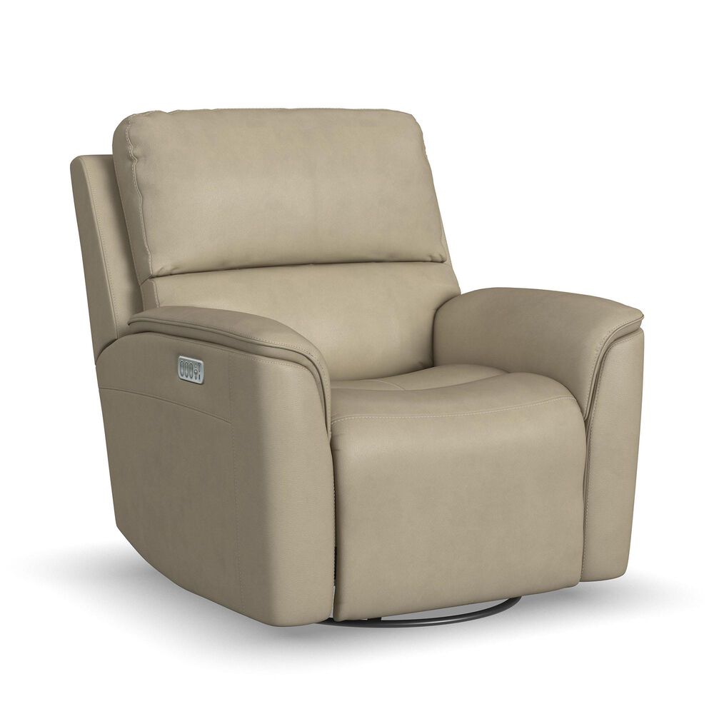 Flexsteel Henry Power Swivel Glider Recliner in Beige, , large
