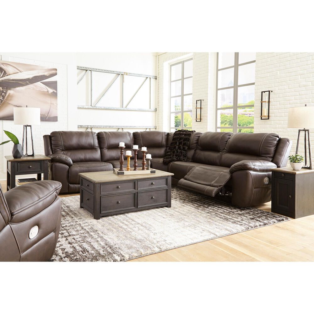 Ashley Dunleith Zero Wall Power Recliner with Power Headrest in Chocolate, , large
