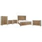 Millenium Ridgester King Panel Bed with Dresser, Chest and Two Nightstands in Light Brown with USB Ports, , large