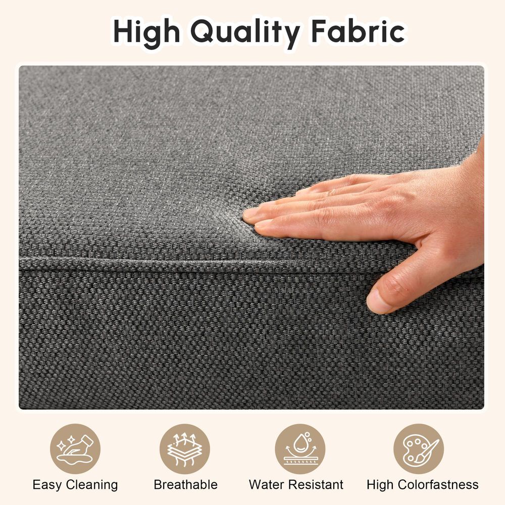 HOMLUX 24" x 24" Outdoor Seat Cushion and Back Cushion Set in Dark Gray, , large