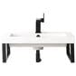 James Martin Vanities Boston 23.6" Single Wall Brackets in Matte Black with 3 cm White Glossy Resin Top and Rectangular Sink, , large