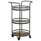 Maple and Jade 35" Bar Cart in Matte Black, Natural Brown and Clear, , large
