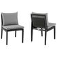Blue River Cayman Outdoor Dining Side Chair with Dark Grey Cushion in Black (Set of 2), , large