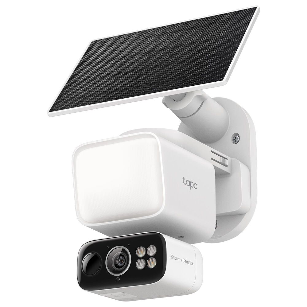 TP-Link Solar Powered Floodlight Pan Tilt Security Camera Kit in White, , large