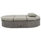 HOMLUX 2-Person Outdoor Daybed with Adjustable Backrests and Foldable Cup Trays in Gray, , large