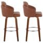 LumiSource Dahlia Swivel Bar Stool with Camel Upholstery in Walnut and Chrome (Set of 2), , large