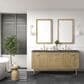 James Martin Vanities Laurent 72" Double Bathroom Vanity in Light Natural Oak with 3 cm Charcoal Soapstone Quartz Top and Rectangular Sinks, , large