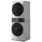 Whirlpool 4.5 Cu. Ft. Smart Front Load Washer and 7.4 Cu. Ft. Gas Dryer Stack Laundry in Radiant Silver, , large