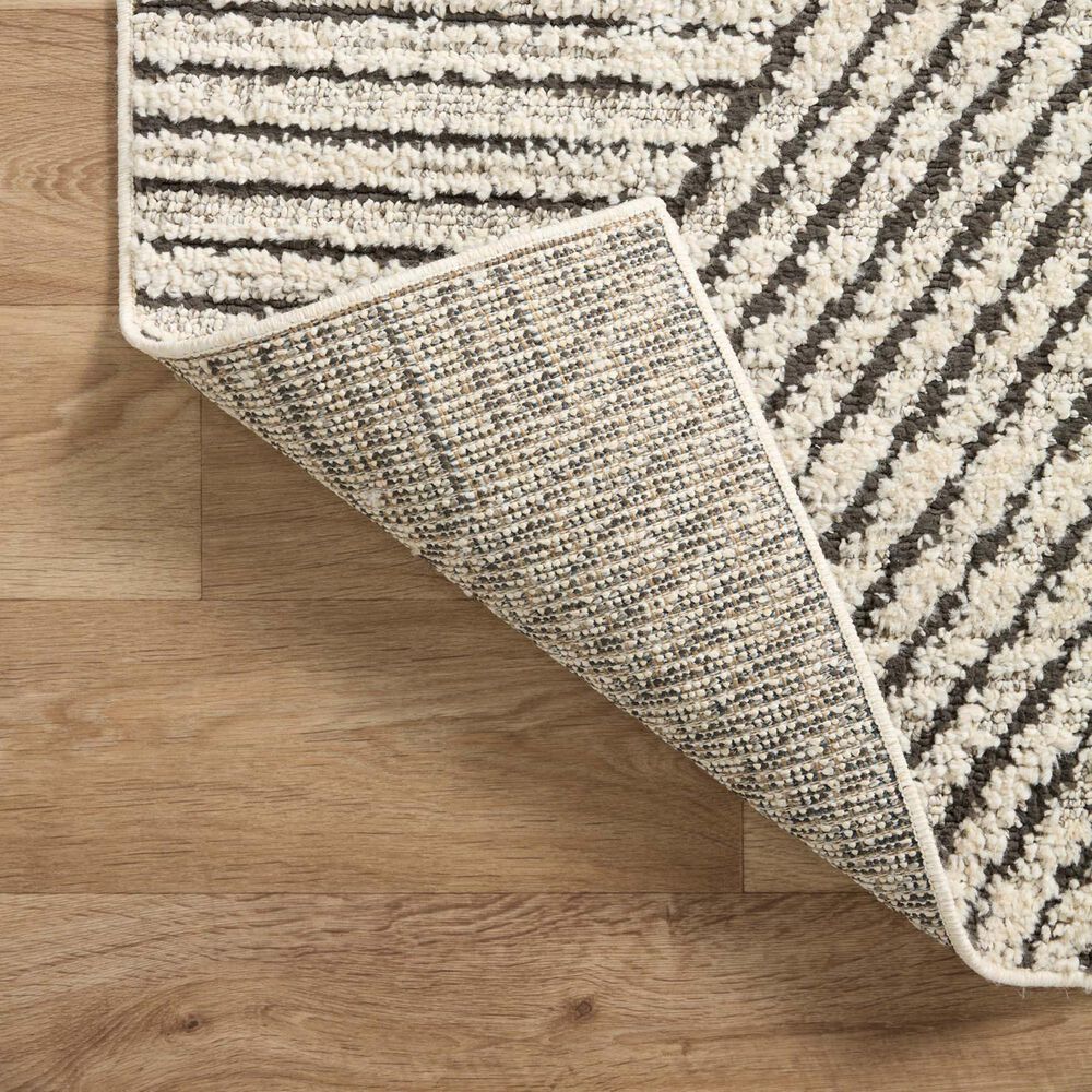 Loloi Fabian FAB-06 7&#39;10&quot; Square Charcoal and Ivory Area Rug, , large