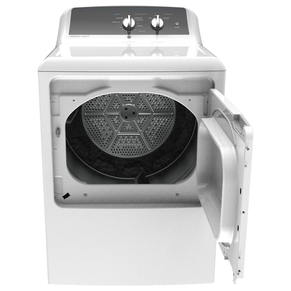 GE Appliances 6.2 Cu. Ft. Gas Dryer in White and Stainless Steel, , large