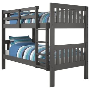Forest Grove Mission Twin/Twin Bunk Bed in Dark Gray, , large