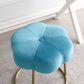 Linon Home Decor Seraphina Vanity Stool with Blue Cushion in Gold, , large