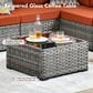 HOMLUX 10-Piece Outdoor Patio Wicker Sectional Furniture Set in Orange Red, , large