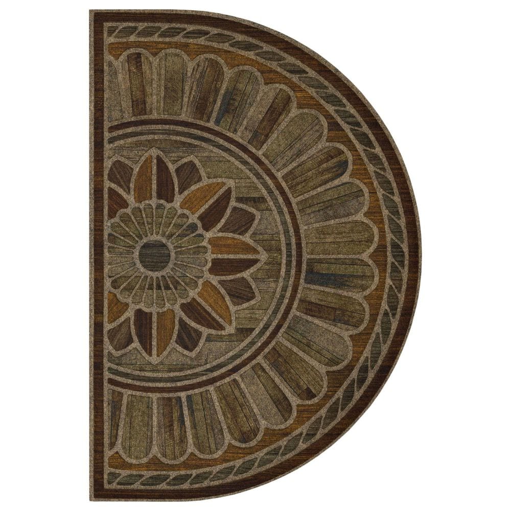 Mohawk Ornamental Estate Chestnut, Chocolate, Hazelnut, Stone, Grey and Olive 1"6" x 2"6" Indoor/Outdoor Door Mat, , large