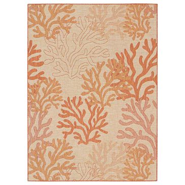 Nourison Garden Oasis Nautical Coral 4" x 6" Indoor/Outdoor Area Rug, , large