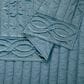 Peking Handicraft Velvet Cable Luxury 3-Piece Full/Queen Quilt Set in Blue, , large