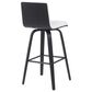 Armen Living Vienna Swivel Bar Height Stool with Snow White Upholstery in Black Brushed, , large