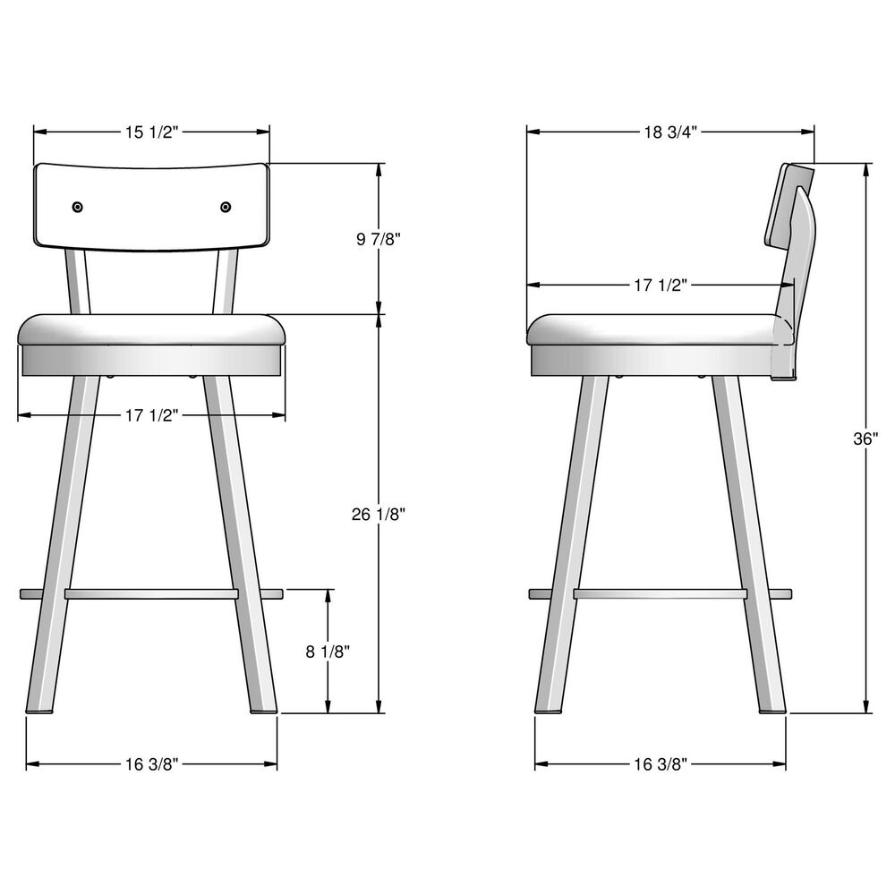 Amisco Lauren 26" Swivel Stool with Wood Backrest, , large