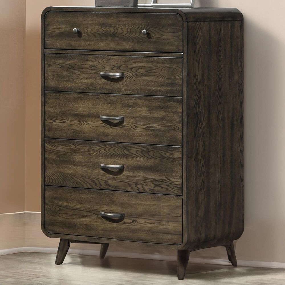 New Heritage Design Rex 5-Drawer Chest in Walnut, , large