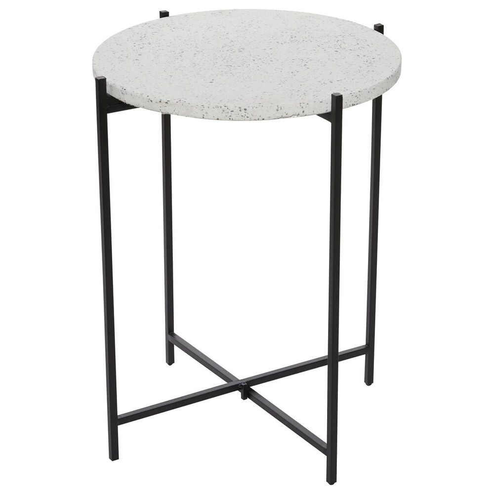 Maple and Jade Round End Table in Black and White, , large
