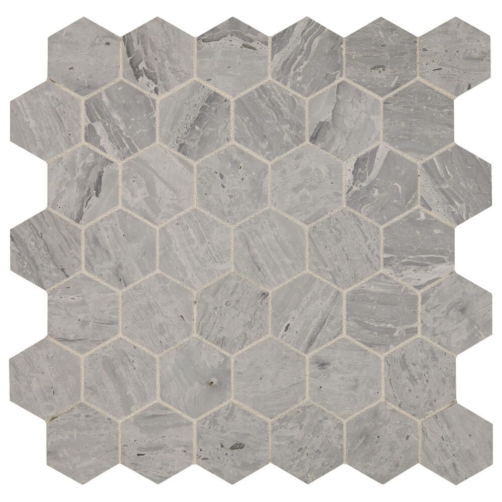 Dal-Tile Fonte Heather Harbor 2" Hexagon on 12" x 12" Natural Stone Mosaic Sheet, , large