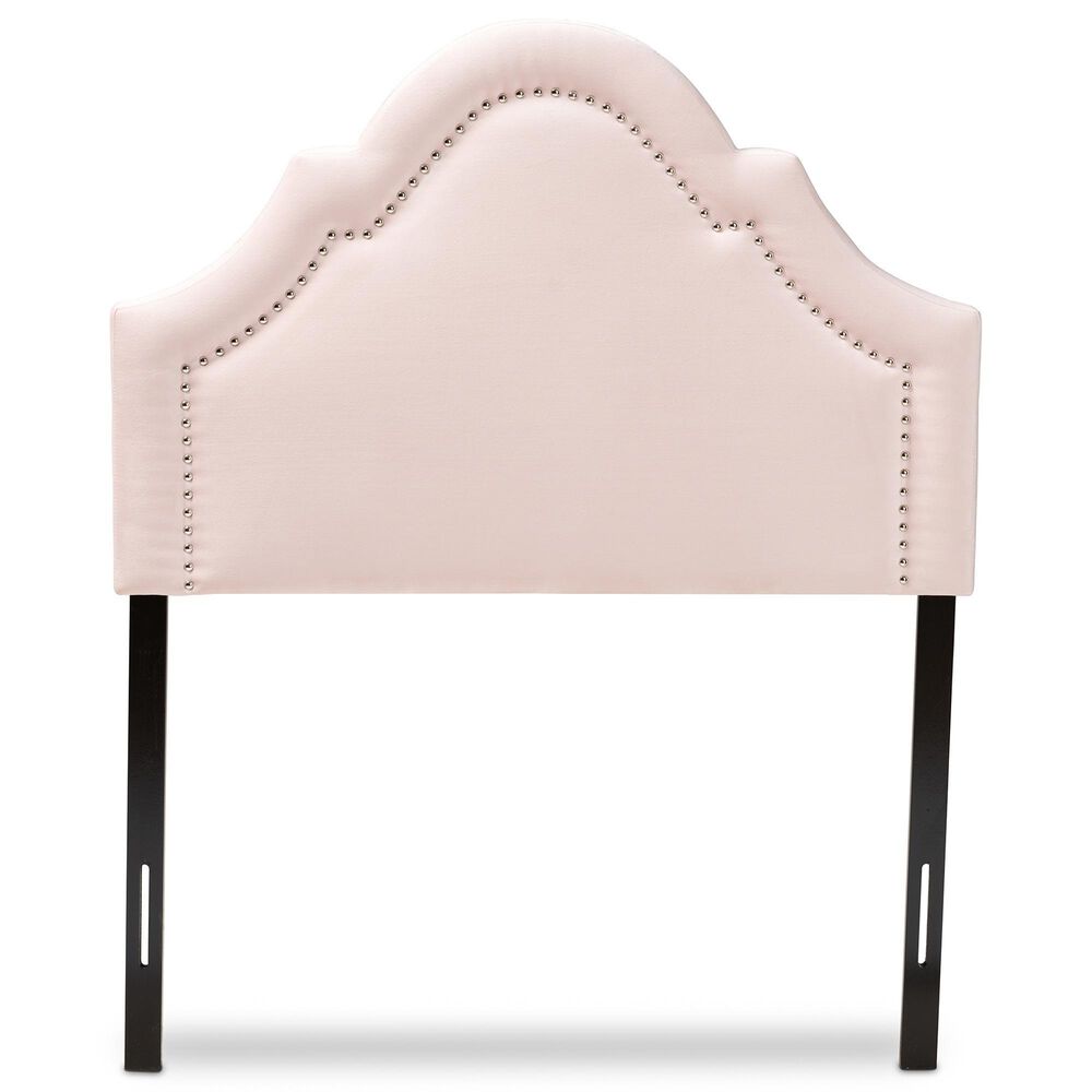 Baxton Studio Rita Twin Panel Headboard in Light Pink, , large