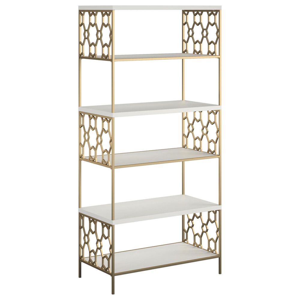 DHP Ella 5-Shelf Bookcase in White, , large