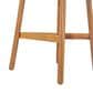 Hearth and Haven Lymington Outdoor Wicker Barstool with Teak Frame in Light Brown (Set of 2), , large