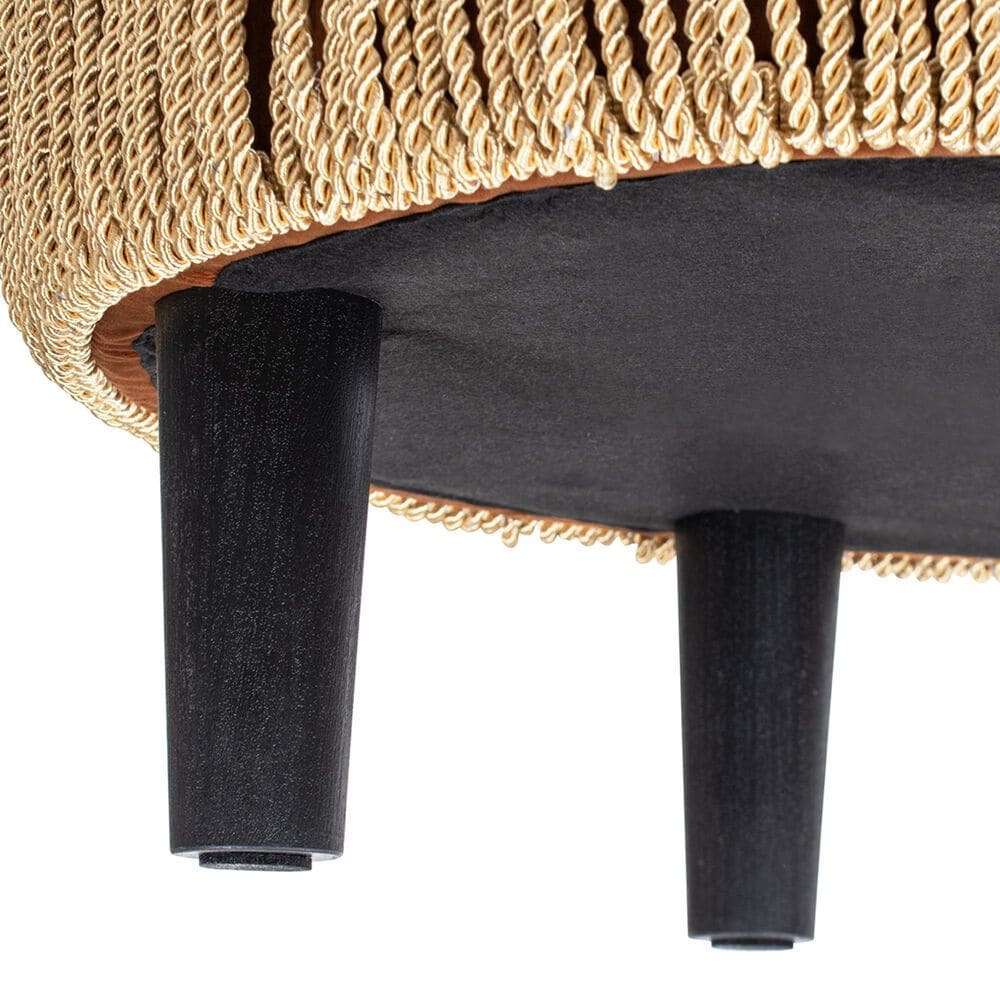 Jennifer Taylor Home Yolanda Standard Ottoman in Burnt Orange and Gold, , large