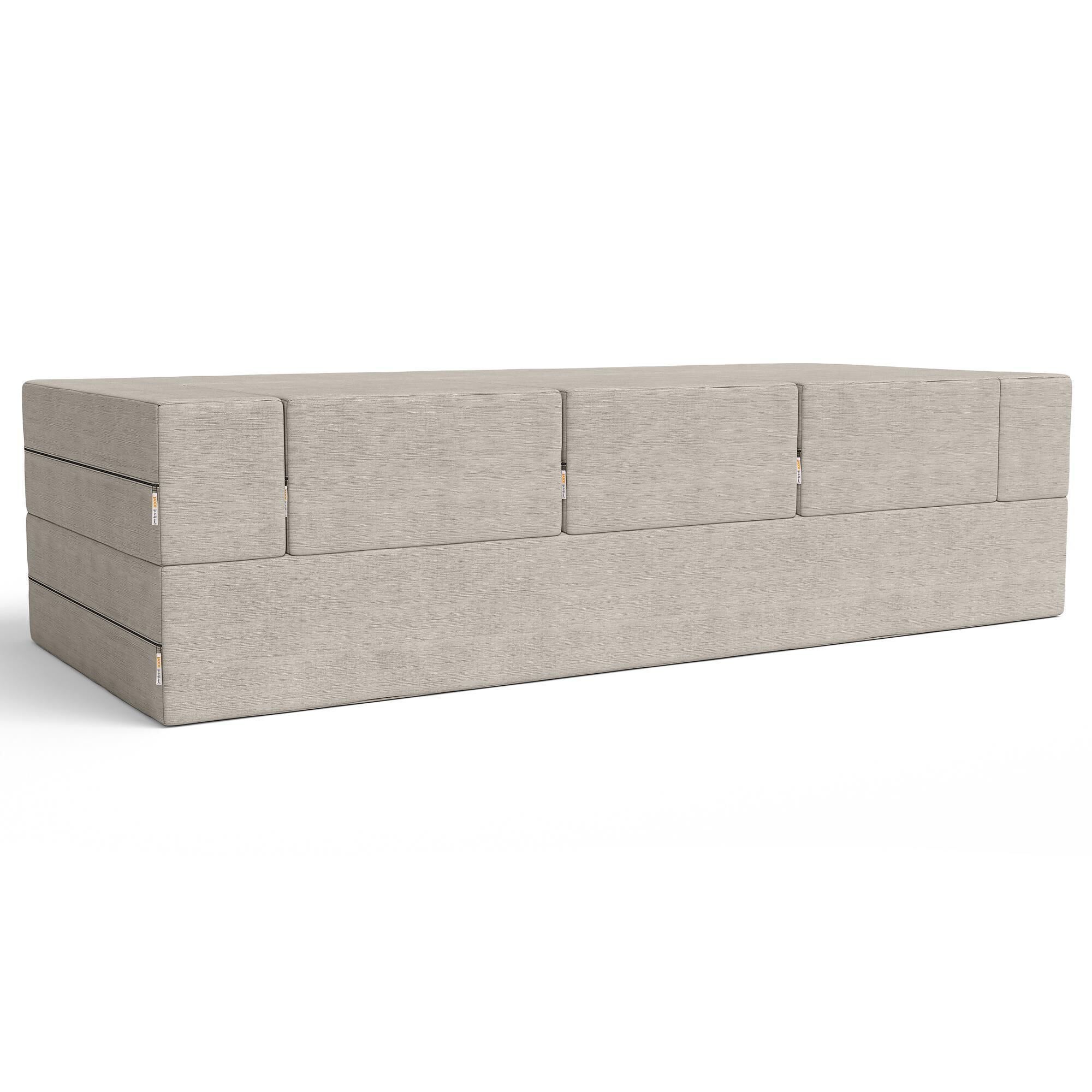 Jaxx Zipline 3-Piece Stationary Convertible Sleeper Sofa in Grey