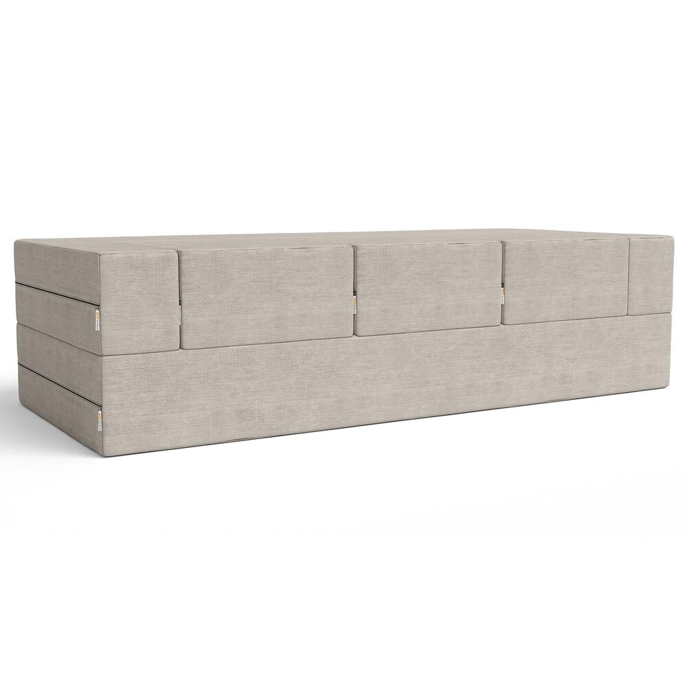 Jaxx Zipline 3-Piece Stationary Convertible Sleeper Sofa in Grey Velvet, , large