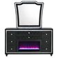 Pacific Landing Lorient Flame Box Dresser and Mirror in Black, , large